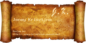 Jeney Krisztina névjegykártya